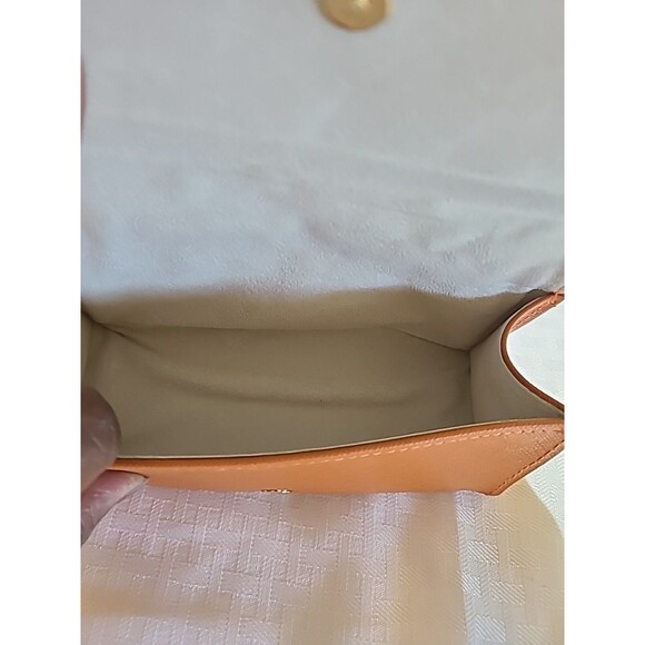 TORY BURCH NWT Saffiano Leather Orange Eyeglasses Case Gold Logo - Picture 4 of 7